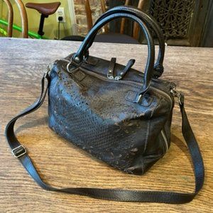 Isabella Fiore leather laser-cut satchel handbag